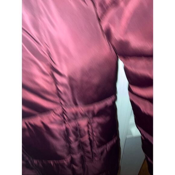 Big Chill Burgundy Long Fur Trimmed Puffer Coat sz M EUC - Picture 4 of 7